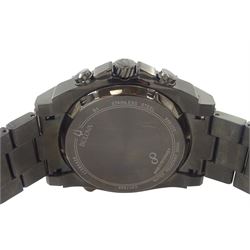 Bulova Precisionist 300 meters gentleman's stainless steel chronograph quartz wristwatch, Ref. 98B229, on original stainless steel strap with fold-over clasp