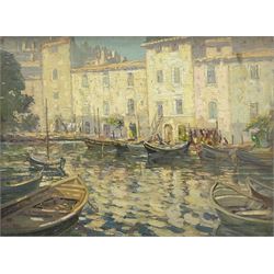 Augustus William Enness (British 1876-1948): 'Martiques' France, oil on canvas laid on board unsigned, titled verso 37cm x 49cm
Provenance: private collection; with David Duggleby Ltd. 9th June 2008, Lot 101