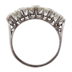 18ct white gold five stone graduating, round brilliant cut diamond ring, hallmarked, total diamond weight approx 1.90 carat