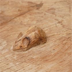 Mouseman - Adzed oak fruit bowl with centre mouse signature D29cm by the workshop of Robert Thompson, Kilburn