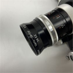 Paillard Bolex H8 RX cine camera body, serial no.195008, with 'Kern Paillard Vario Switar 36EE 1:1,9 f=8/36mm H8 RX' lens, serial no. 955497, in fitted leather carrying case  