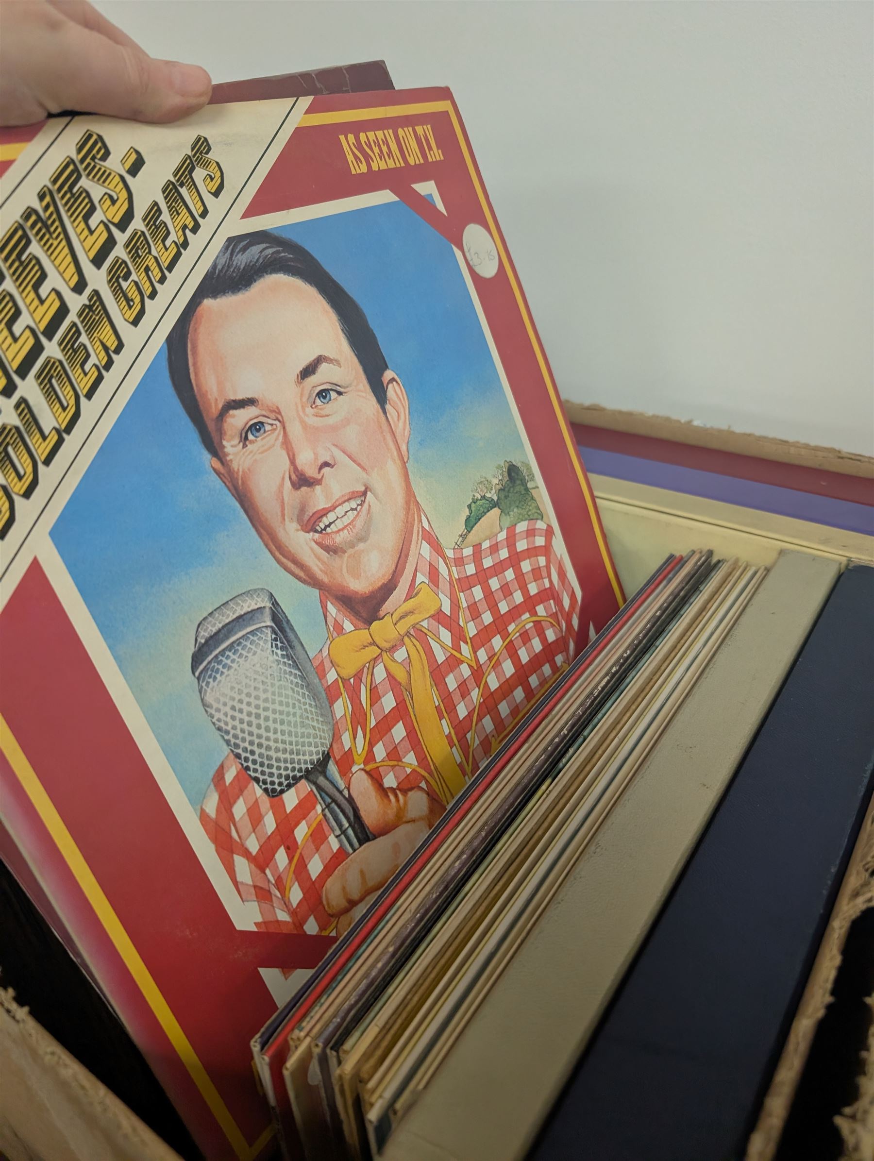 Large collection of vinyl LPs, together with a small collection of 7 inch vinyl records and CDs, with a Dansette record player and a small Hi-Fi cabinet