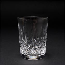 Waterford 'Lismore' pattern part suite, comprising three small tumblers, six liqueur glasses, twelve sherry glasses, eight large wine glasses and three smaller examples