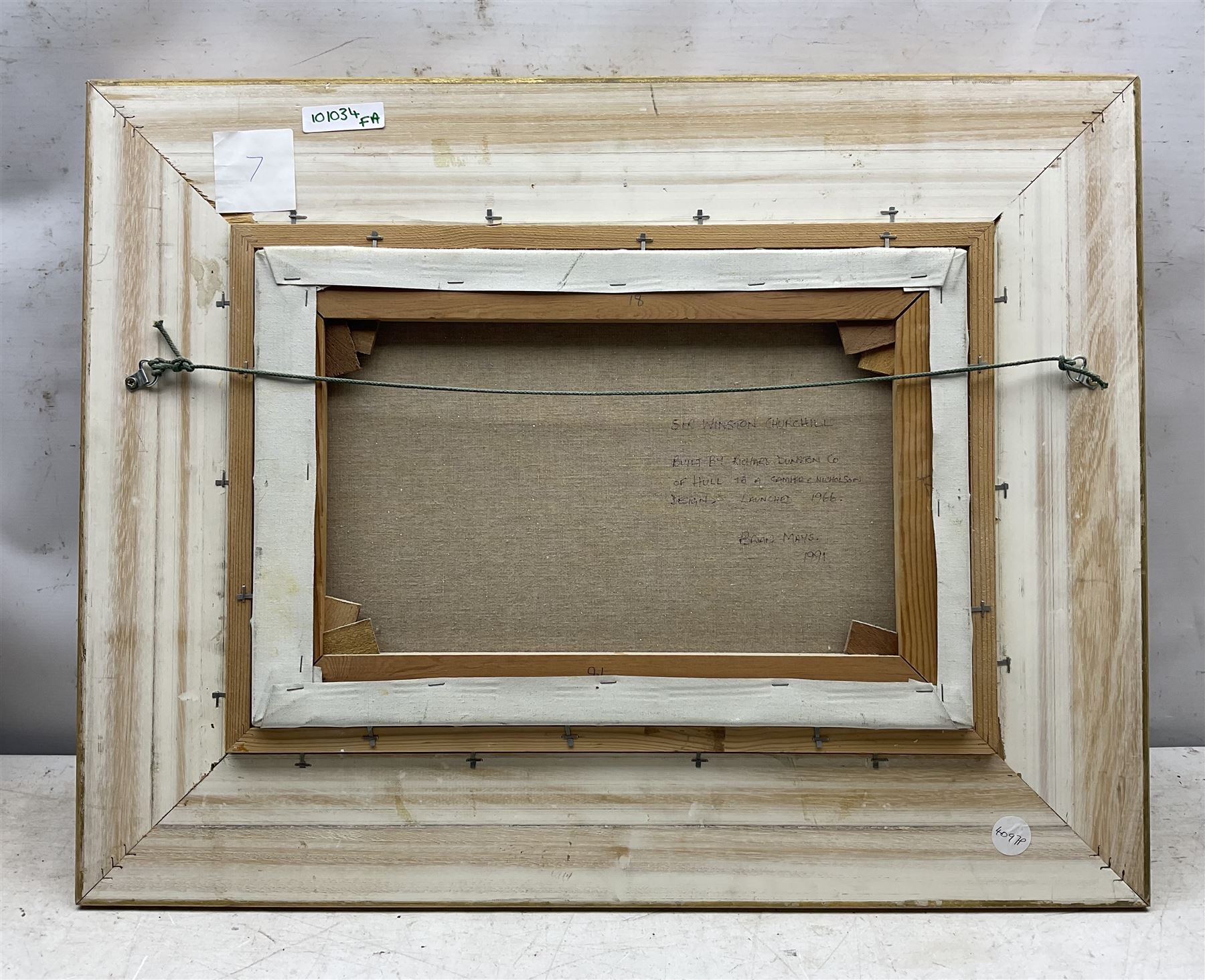 Brian Mays (British 1938-2005): Training Ship 'Sir Winston Churchill', oil on canvas signed, titled and dated 1991 verso 29cm x 44cm 
Provenance: direct from the family of the artist.