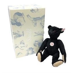 Steiff 'Leo the 1912 Titanic Mourning Bear', in black mohair with tag, limited edition no. 605, with original certificate and box