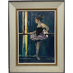 Circle of Donald Hamilton Fraser R.A. (British 1929-2009): 'Dancer Reflected Light', oil on canvas bears signature 63cm x 44cm 