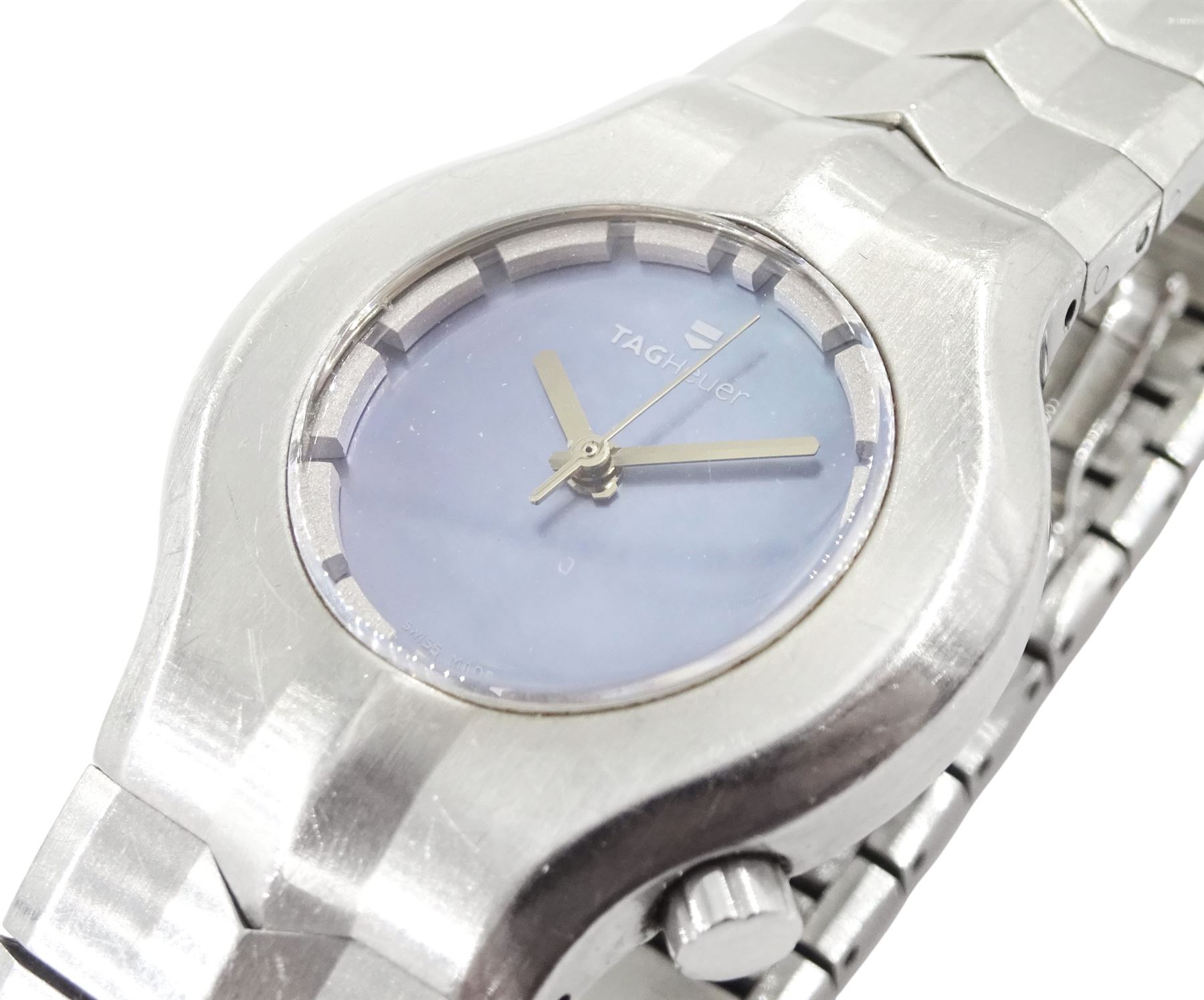 Tag Heuer Alter Ego ladies stainless steel quartz wristwatch, Ref. WP1312, blue mother of pearl dial, boxed