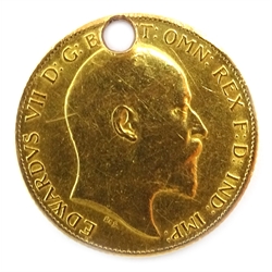  1905 half sovereign pendant, approx 3.9gm  