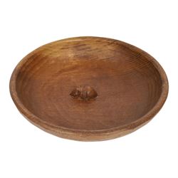 Mouseman - tooled oak fruit bowl,  carved with mouse signature, by the workshop of Robert Thompson, Kilburn, D30cm
