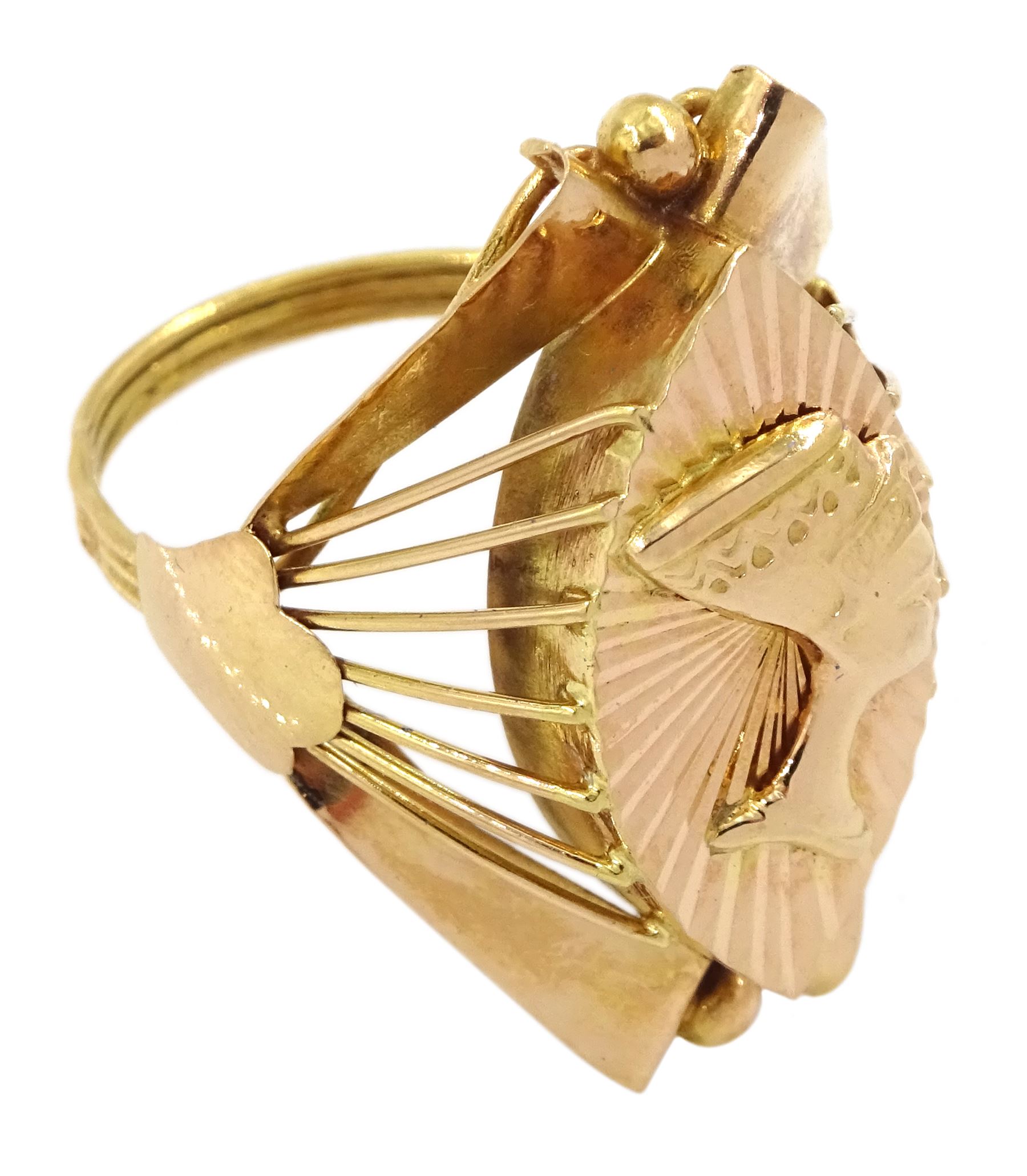 18ct gold Egyptian Pharaoh ring