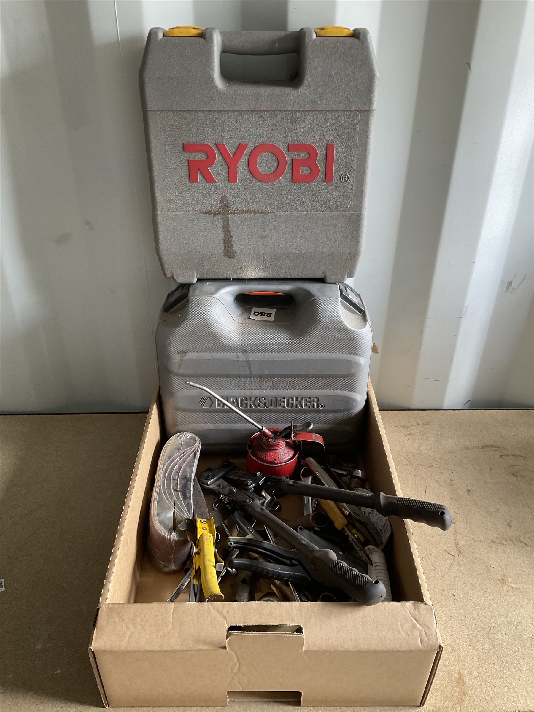 Black and Decker multi tool, spanners, oiler, Ryobi drill - THIS LOT IS TO BE COLLECTED BY APPOINTMENT FROM DUGGLEBY STORAGE, GREAT HILL, EASTFIELD, SCARBOROUGH, YO11 3TX