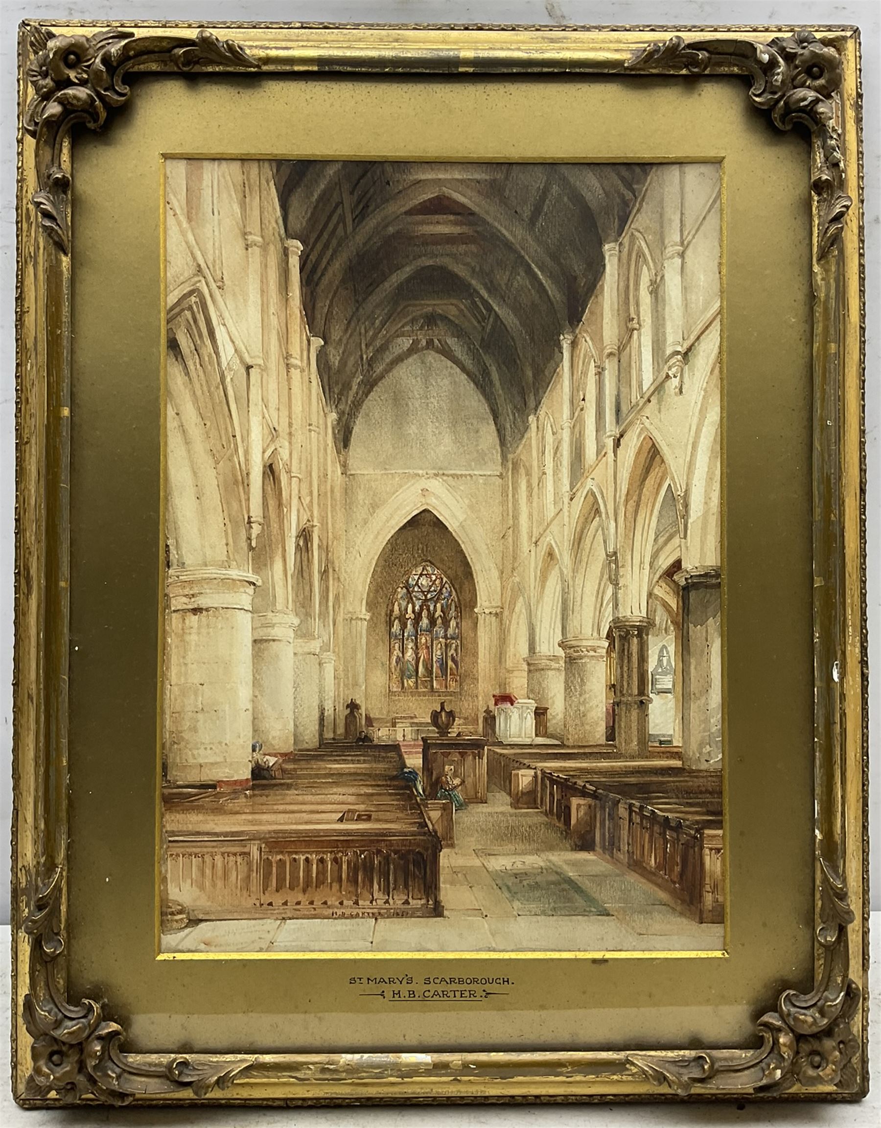 Henry Barlow Carter (British 1804-1868): Interior of St Mary’s Church Scarborough, watercolour signed and dated 1851, 37cm x 26cm 
Provenance: a wedding gift to the vendor's grandparents in 1905, thence by descent