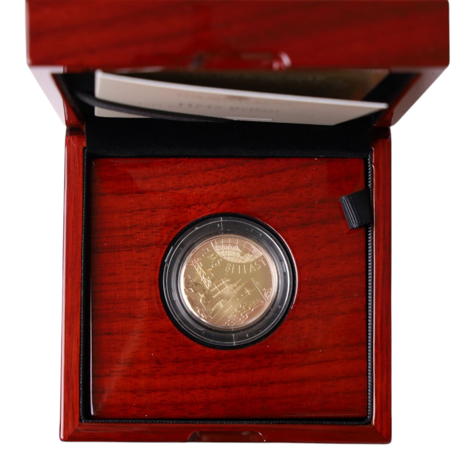The Royal Mint United Kingdom 2025 'HMS Belfast' gold proof two pound coin, cased and boxed with certificate