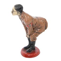  WWII novelty cold painted bronze pin cushion, modelled as Adolf Hitler, H12cm