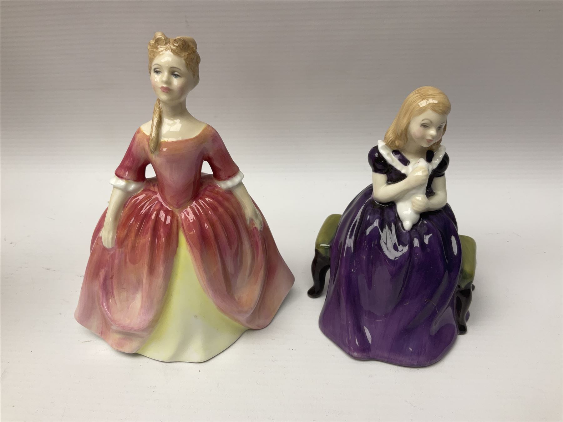 Eight Royal Doulton figures, including Ascot HN2356, Rebecca HN2805, Top o the Hill HN1833 etc