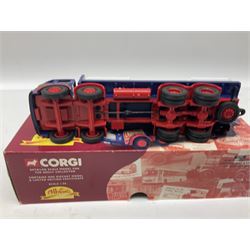 Five boxed Corgi die-cast models comprising ‘Dibnah’s Choice’ Sentinel Dropside wagon and Fowler B6 Crane Engine and Trailer, Albion Caledonian lorry, Texaco tanker and Wall’s AEC trailer
