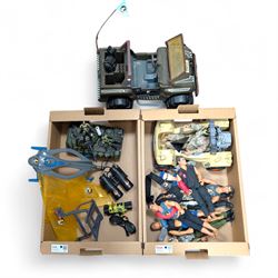 Collection of Action Man figures, vehicles, binoculars and sunglasses etc and a Chap Mei t...