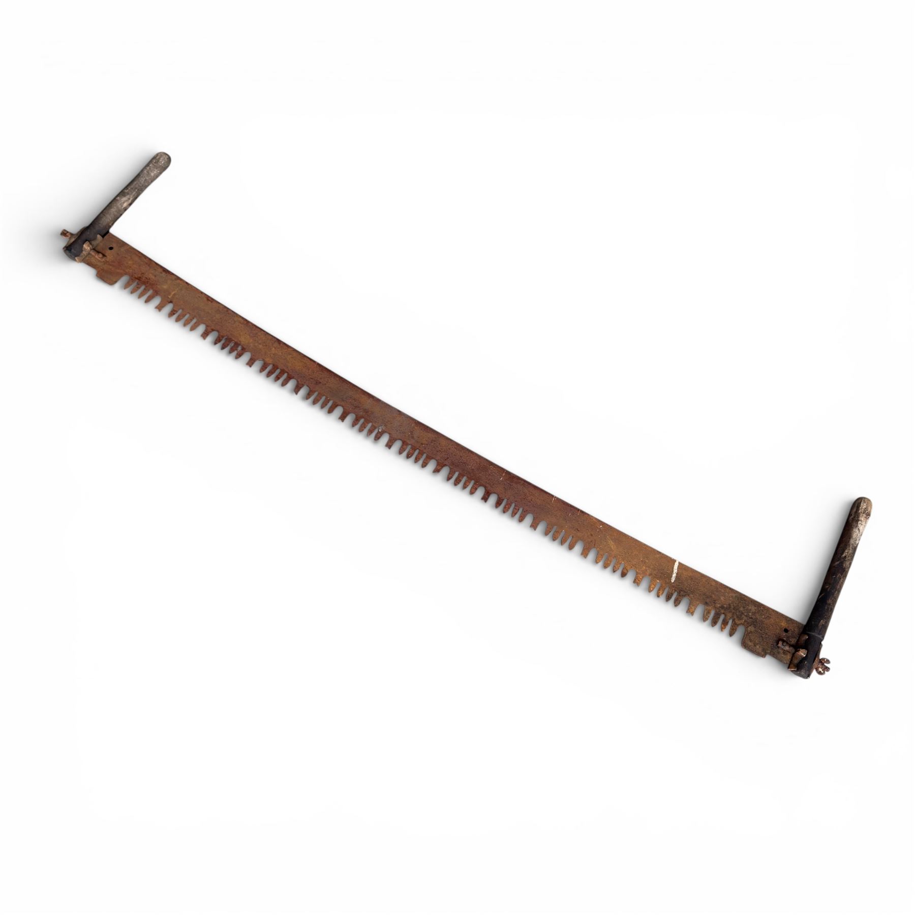 Private woodland walk wooden sign along with large saw and wooden step ladders