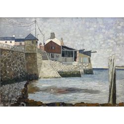 John Stops (British 1925-2002): On the Waterside, oil on canvas signed and dated '79, 40cm x 55cm