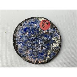 Henry George Murphy (1884-1939), four Arts & Crafts enamel panels, of shield form of circular and oval form, each decorated with a stylised portrait, largest example D5cm  