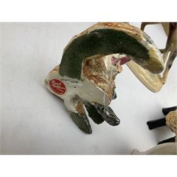 Three West German figures of Boxer dogs, Coopercraft figure of a dalmatian, Crested ware owl, West German horse figure group, Basil Matthews studio fox figure, Wade and other ceramic and composite  animal figures