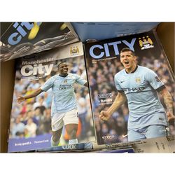 Large quantity of football match programmes, predominantly Manchester City, 1970s - 2019; together with F.A. Cup, League Cup and other programmes, booklets etc