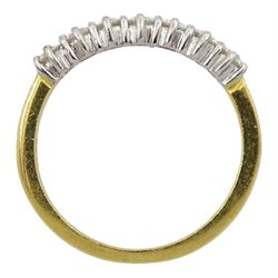 18ct gold seven stone round brilliant cut diamond half eternity ring, London 1997