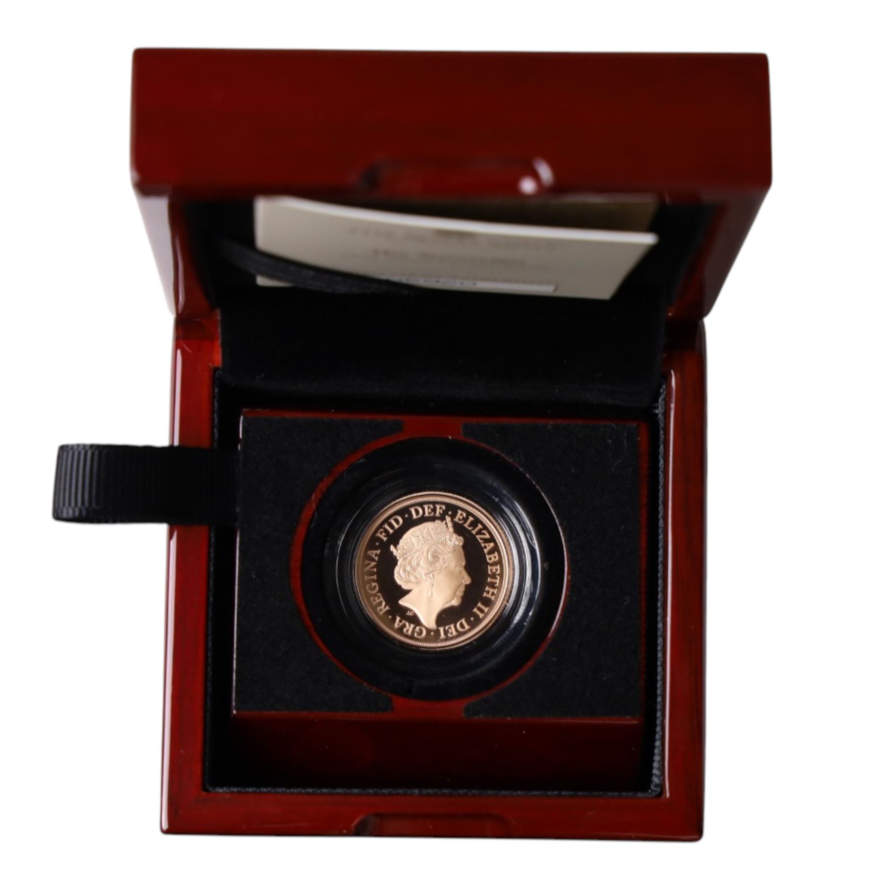 Queen Elizabeth II 2022 gold proof full sovereign coin, cased and boxed with certificate 
Notes: the last sovereign produced in the reign of Queen Elizabeth II