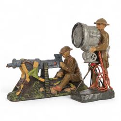 Elastolin British searchlight operator and British Vickers machine gunner
