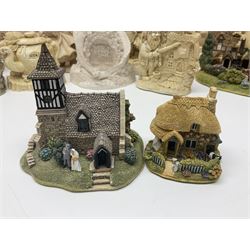 Thirty three Lilliput Lane models from the British collection and paint your own Children's Plaques, to include I am a little teapot, Gnome improvements, Dennis the Dragon, Bill and Ben, The Bobbins etc, some with boxes and deeds 
