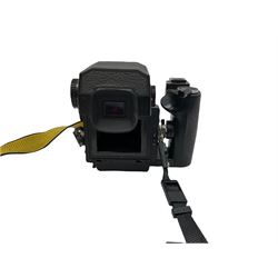 Zenza Bronica ETRS medium format camera body, AE Finder-E Model II, Zenza Bronica Zenzanon MC '1:4 f-40mm' lens, Zenza Bronica Zenzanon MC '1:4.5 f-200mm' lens,  Zenza Bronica Zenzanon MC '1:2.8 f-75mm' lens, and two film backs