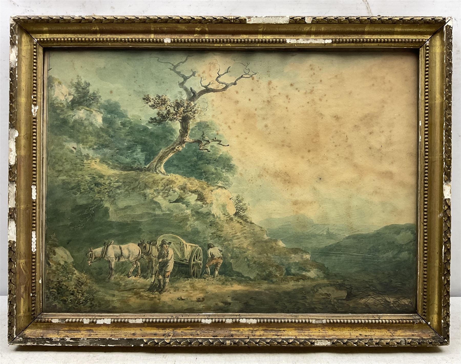 Nicholas Pocock (British 1740-1821): Travellers, watercolour unsigned c.1791, 40cm x 56cm 
Provenance: private collection, purchased Mallams Ltd 11th July 2018 Lot 461, then sold with its signed pair