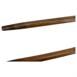 Pair of Halberds, with steel ends and wooden shafts, L245cm