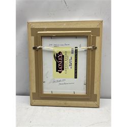 Robert Brindley (British 1949-): 'Sparkling Lights at Staithes Harbour', oil on board signed, titled verso 26cm x 20cm