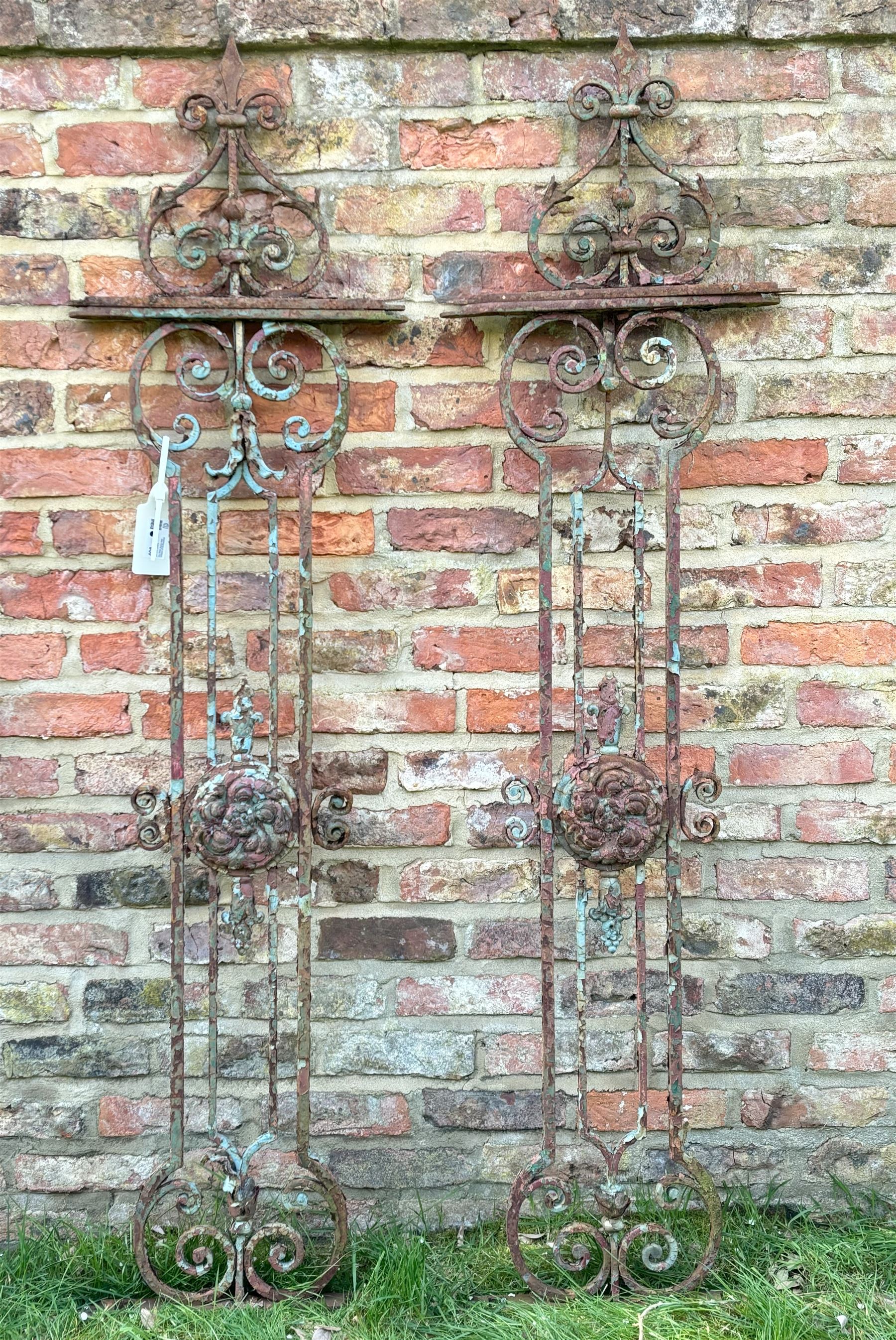 Pair of decorative Victorian wrought iron garden grills. H178cm x 46cm.  - COLLECTION BY APPOINTMENT FROM: The White House, Thirsk Road, Easingwold, York, YO61 3NF - CALL 01723 507111 TO ARRANGE