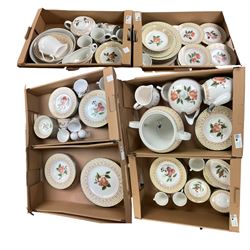 Large collection of Johnson Bro's and matching dinner and teawares, in six boxes 