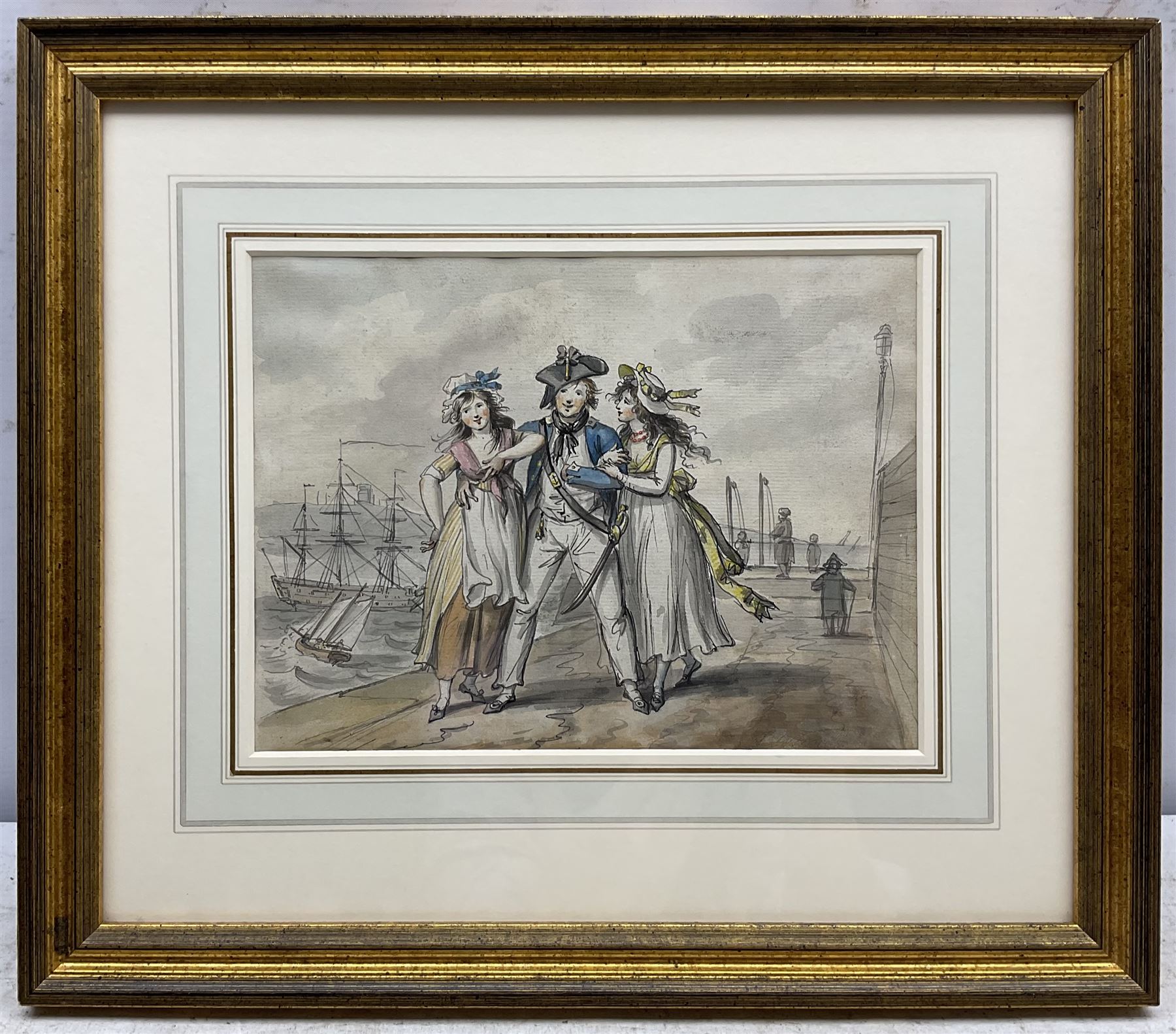 Isaac Cruikshank (Scottish 1764-1811): 'Home from the Sea', watercolour and ink unsigned 17cm x 23cm 
Provenance: with Chris Beetles Gallery, London, label verso