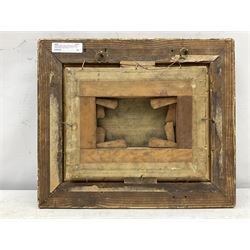 Abraham Pether (British 1756-1812): Figure with a Donkey in Wooded Countryside, oil on canvas signed 18cm x 23cm