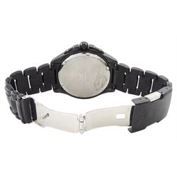 Citizen Eco-Drive Perpetual Calendar gentleman's black stainless steel quartz wristwatch, Ref. WR 100, on original strap with fold-over clasp