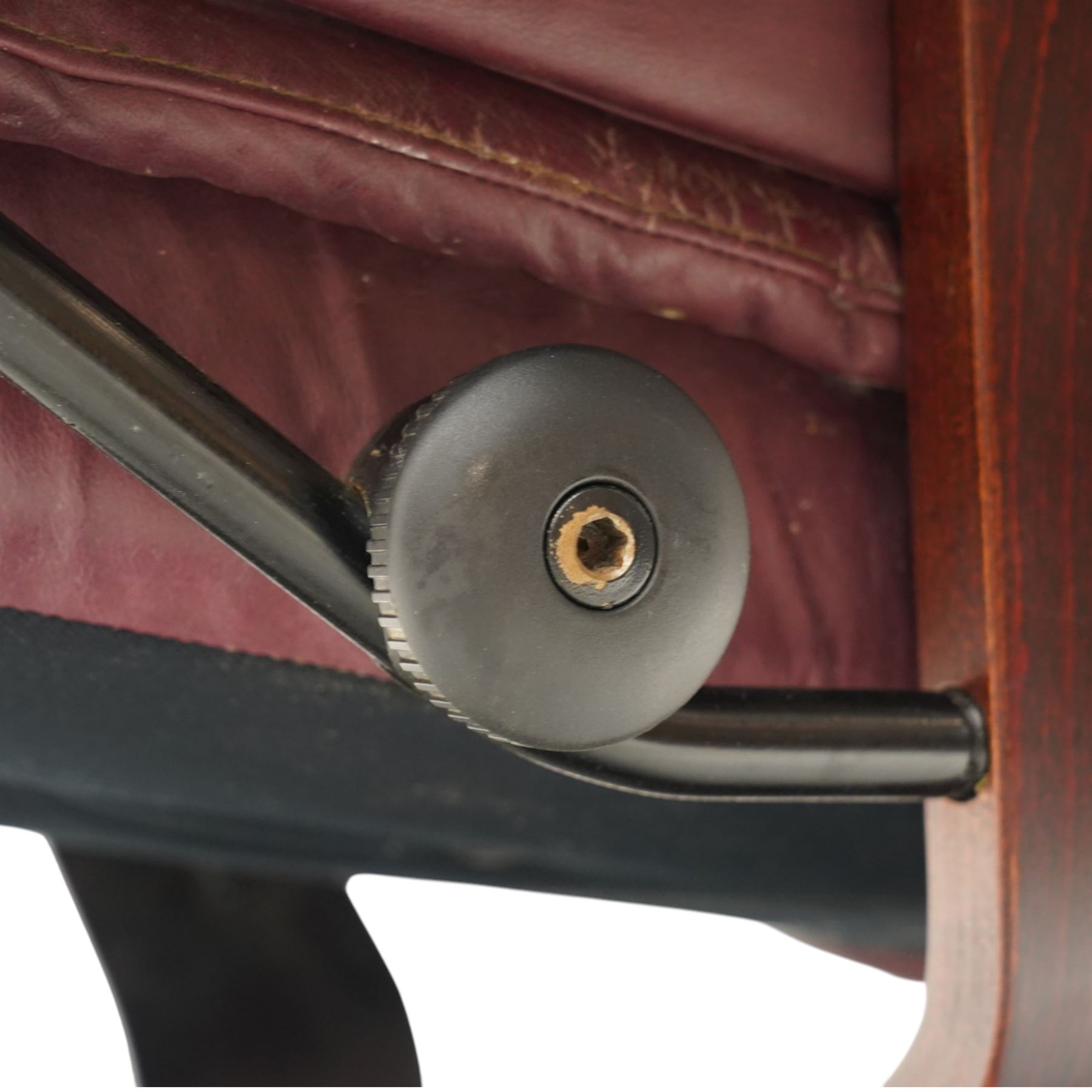 Ekornes - Stressless burgundy reclining and swivelling armchair