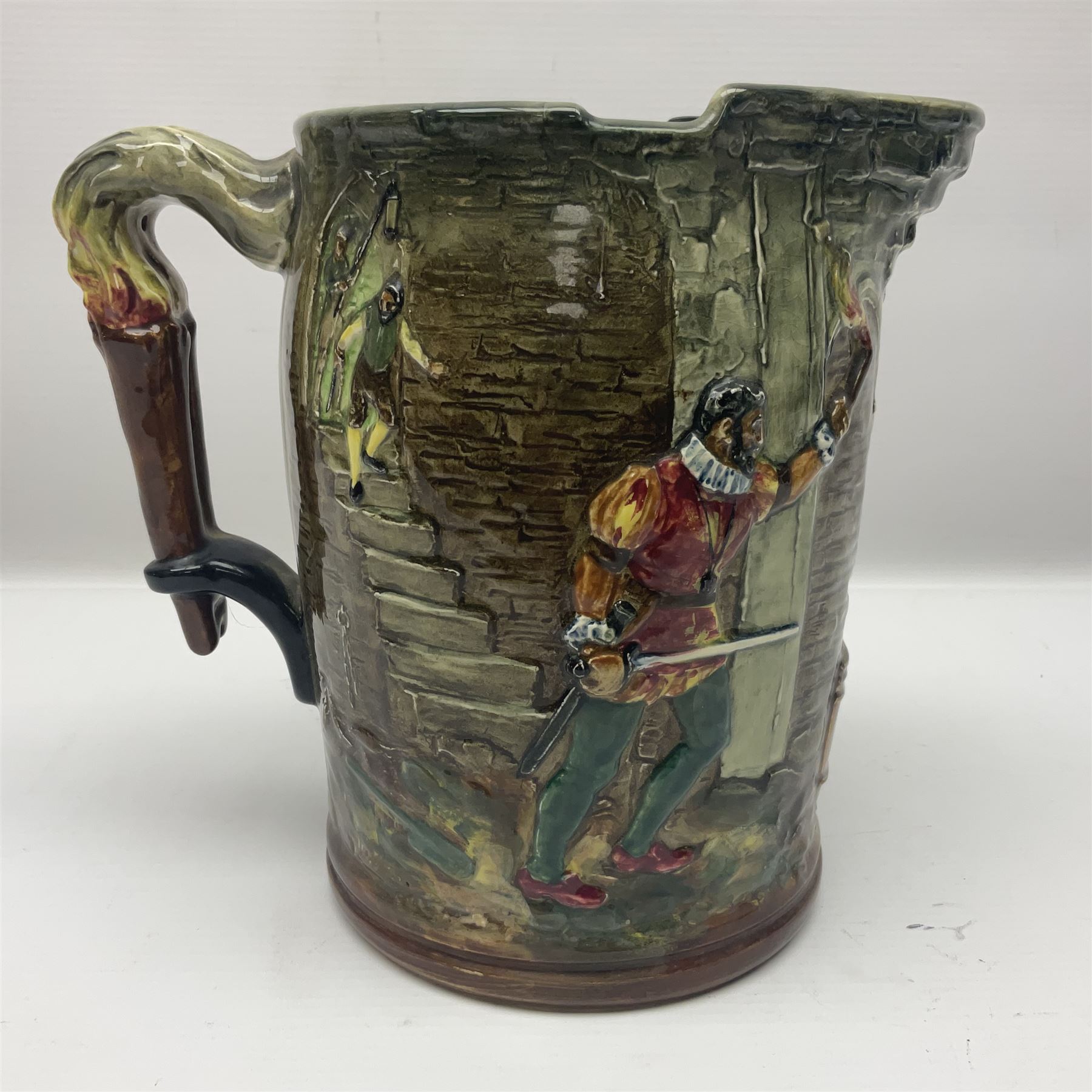 Royal Doulton Guy Fawkes jug designed by Henry Fenton, limited edition 185 of 600, with printed mark beneath, H19.5cm