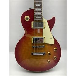 Epiphone Les Paul Gibson electric guitar in two-tone red sunburst finish, serial no.SO1113016, L101cm overall; in hard carrying case