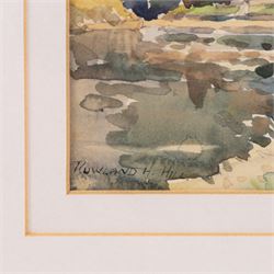 Rowland H Hill (Early 20th century): The Lock, watercolour signed 18cm x 24cm