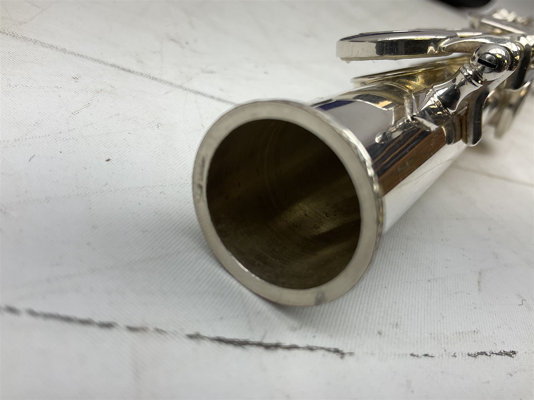 Trevor J. James T.T. 10X silver plated flute, with two mouthpieces and crook joint, serial no. 71002, in carry case
