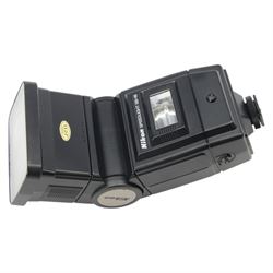 Nikon F-801 camera body serial no. 2010504, together with Nikon accessories, including wireless transmitter WT-1, focusing screen and speedlight