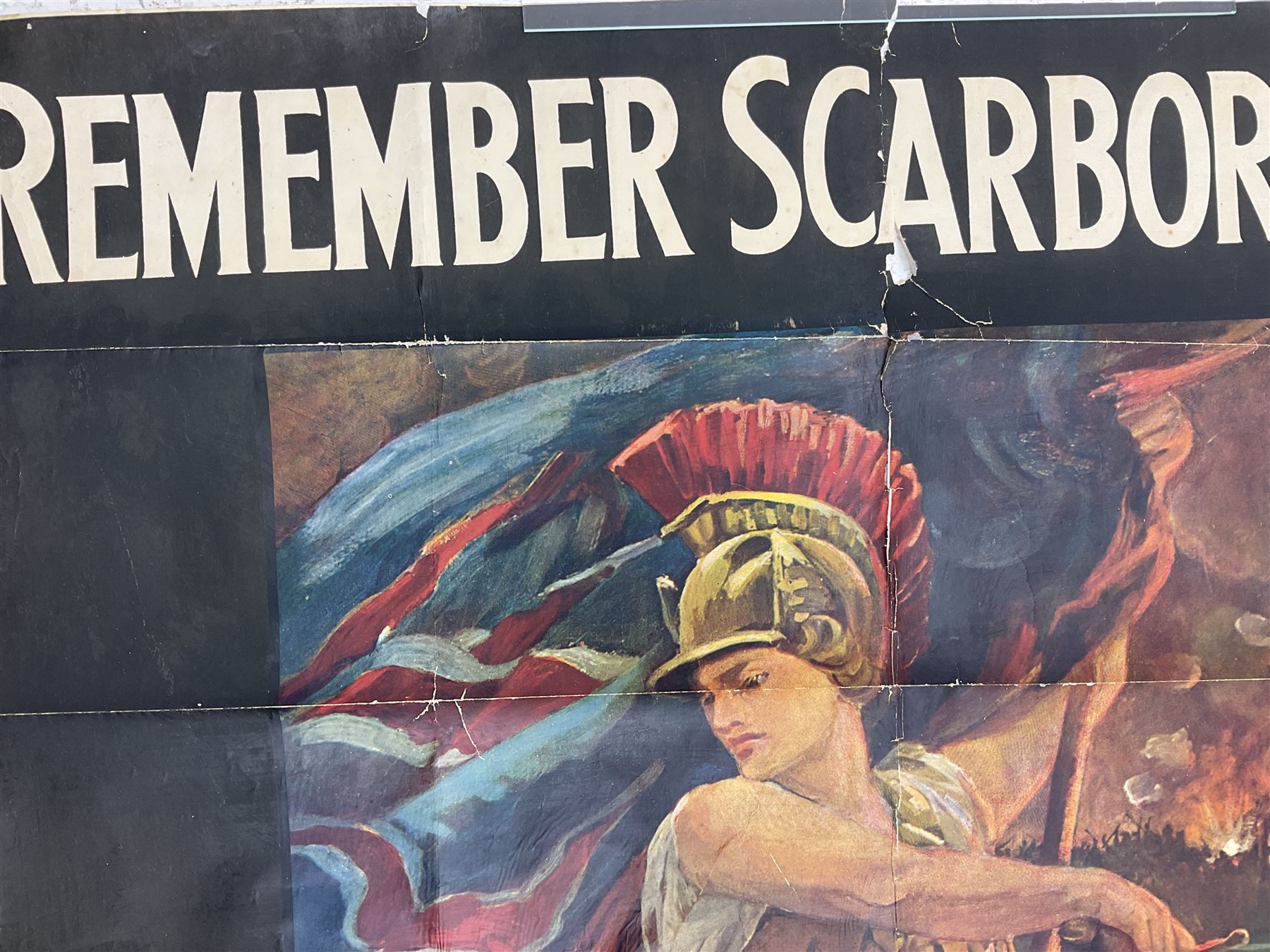 Edith M Kemp-Welch (British 1870-1941): 'Remember Scarborough! Enlist Now', rare original Parliamentary Recruiting Committee poster No. 41, circa 1915, printed by David Allen 149 x 98cm