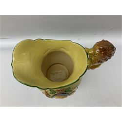 Crown Devon Fieldings George VI Coronation musical jug, with lion handle, no. 179 of an edition of 1500, H29cm