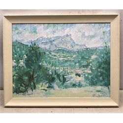 Rolf Harris (Australian 1930-): 'Mending the Nets' 'Mont Sainte Victoire - Homage to Cezanne' and 'Christmas Eve in the Snow', three limited edition giclee prints signed and numbered 53/295, 206/295 and 145/196, max 44cm x 60cm (3)