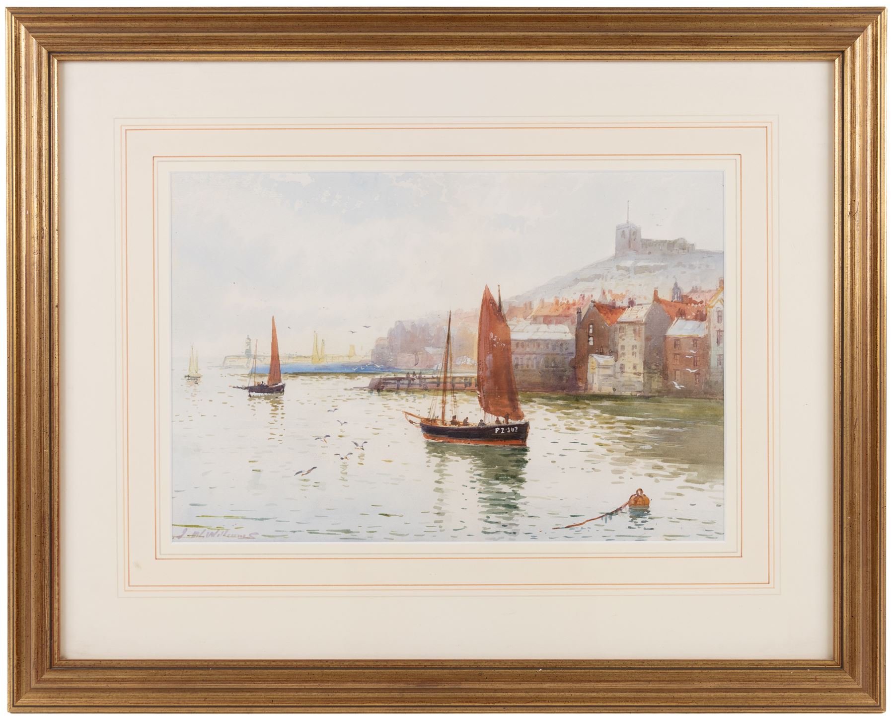 John Wynne Williams (British fl.1900-1920): View of Upper Harbour and Henrietta Street - Whitby, pair of watercolours signed 23cm x 34cm (2)