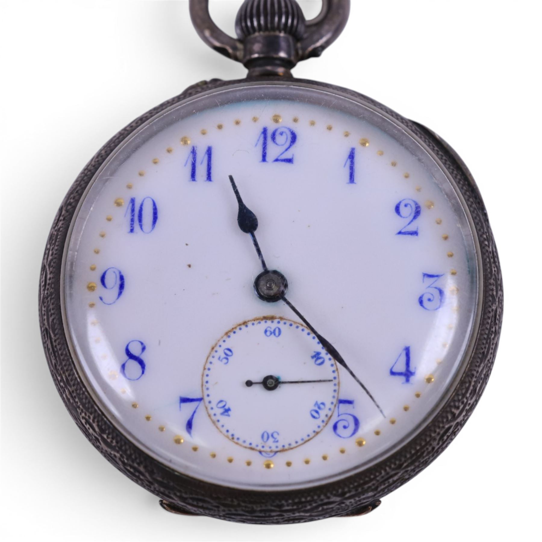 9ct gold cased ladies Rotary wristwatch on expanding gilt strap and a continental silver cased fob watch stamped 935